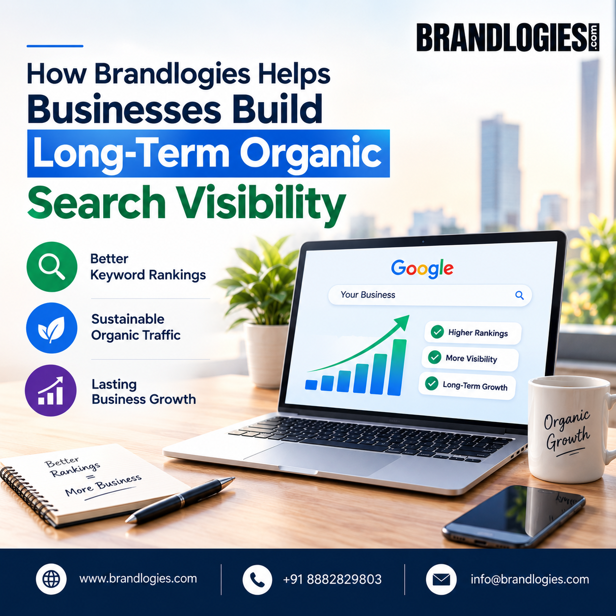 How Brandlogies Helps Businesses Build Long-Term Organic Search Visibility